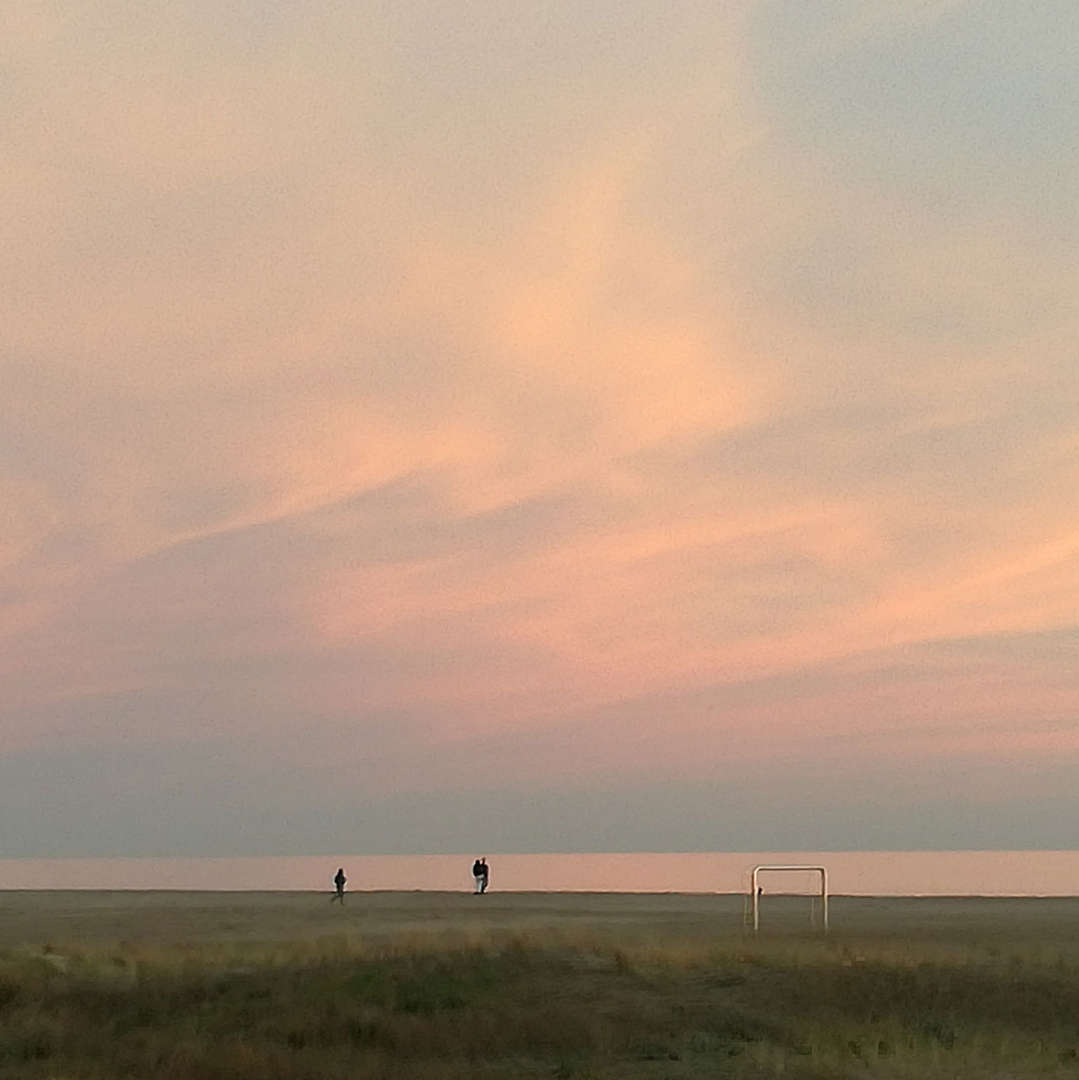 Foto atardecer en la playa de Castelldefels